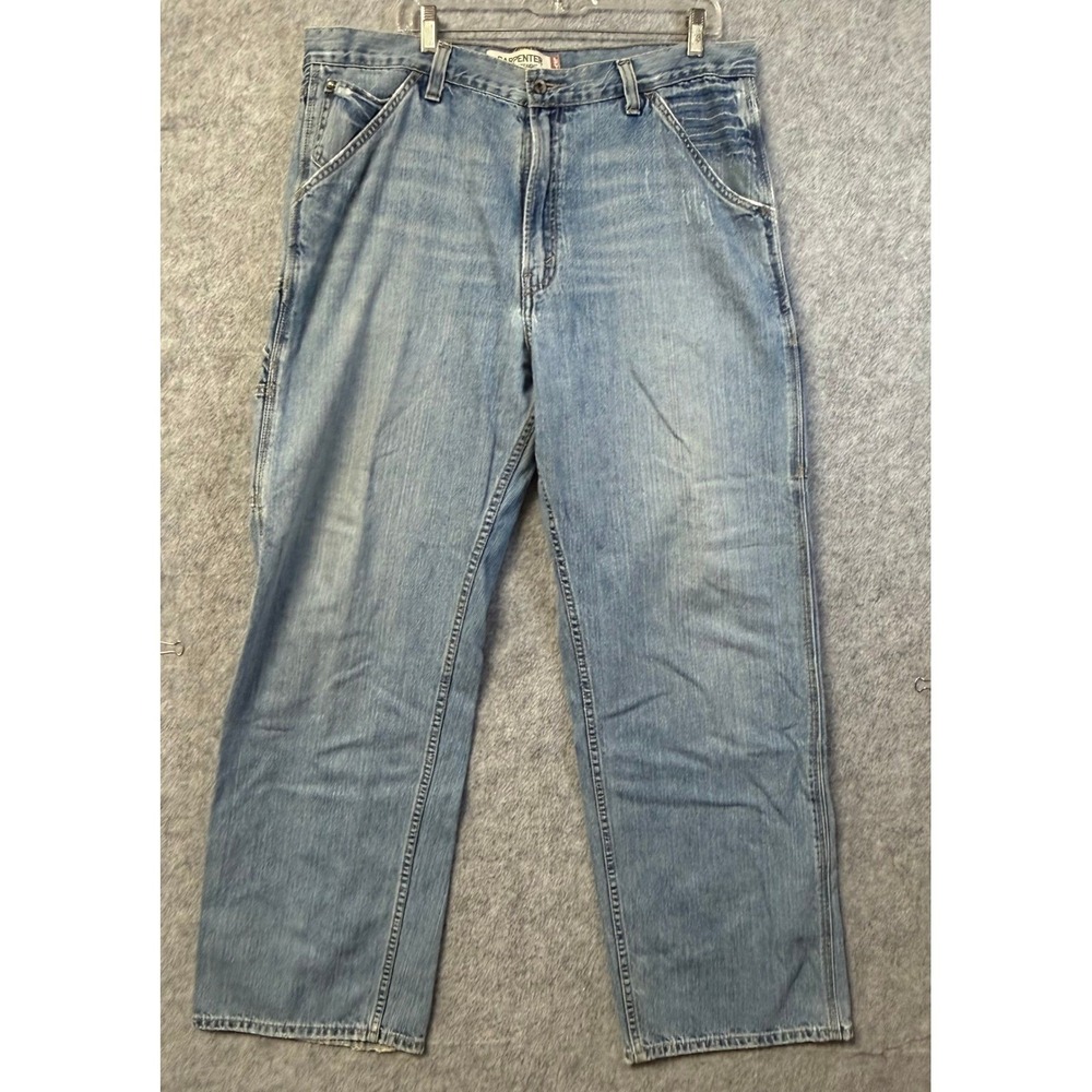 Levi's Vtg Carpenter Loose Straight Leg Jeans Light Wash Blue Denim Mens 38x31
